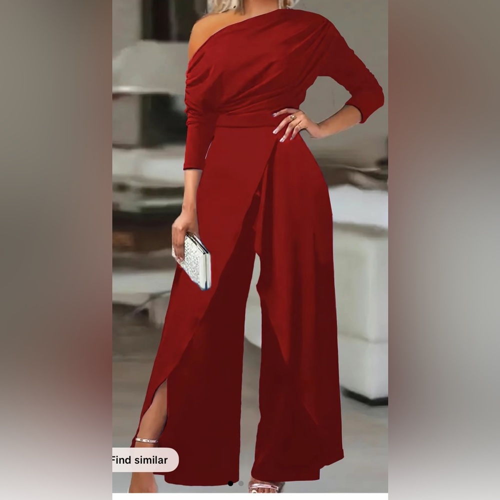 Elegant Red Women's Jumpsuit